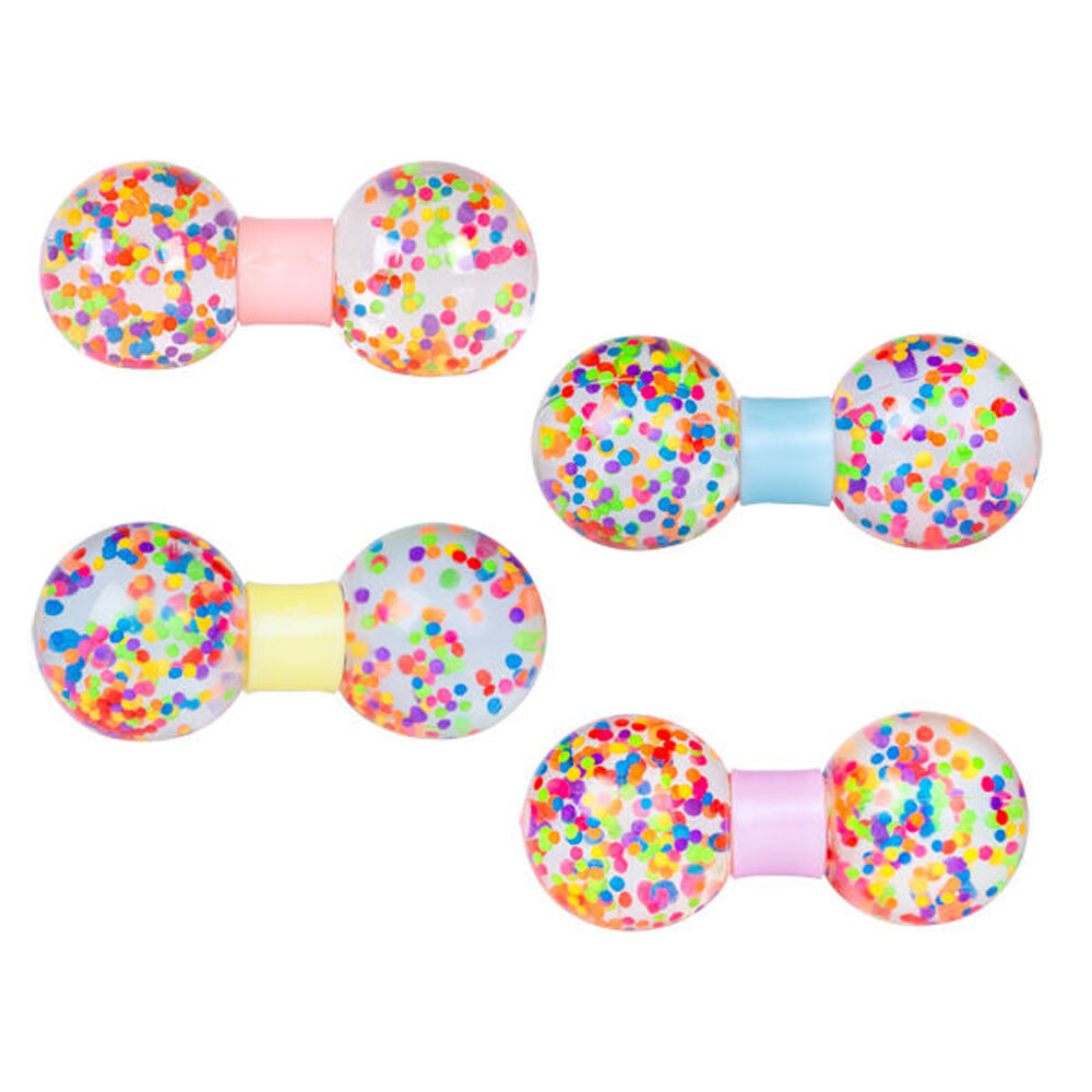 Smooshos Dumbbell Colorful Beads Squishy Ball Childrens Toy 12x5.5x5.5cm (4 Pack)