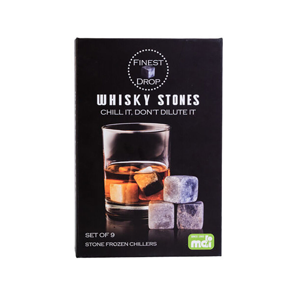 Mdi 9pc MDI On The Rocks Whisky Stones Bar Set Chilled Ice Cubes Reusable Grey (2 Pack) — image 2