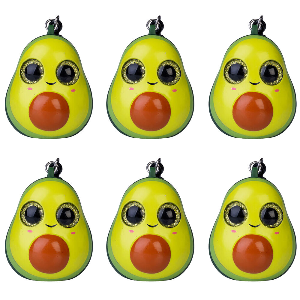 Mdi Eye Popping Keychain Avocado Squeeze Stress Relief Toy 5.7x6cm Green (6 Pack)