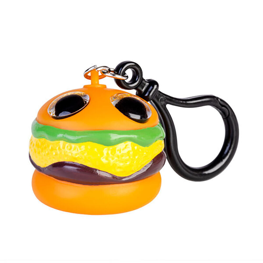 Mdi Eye Popping Keychain Burger Squeeze Stress Relief Clip-on Toy 4x4cm (12 Pack)