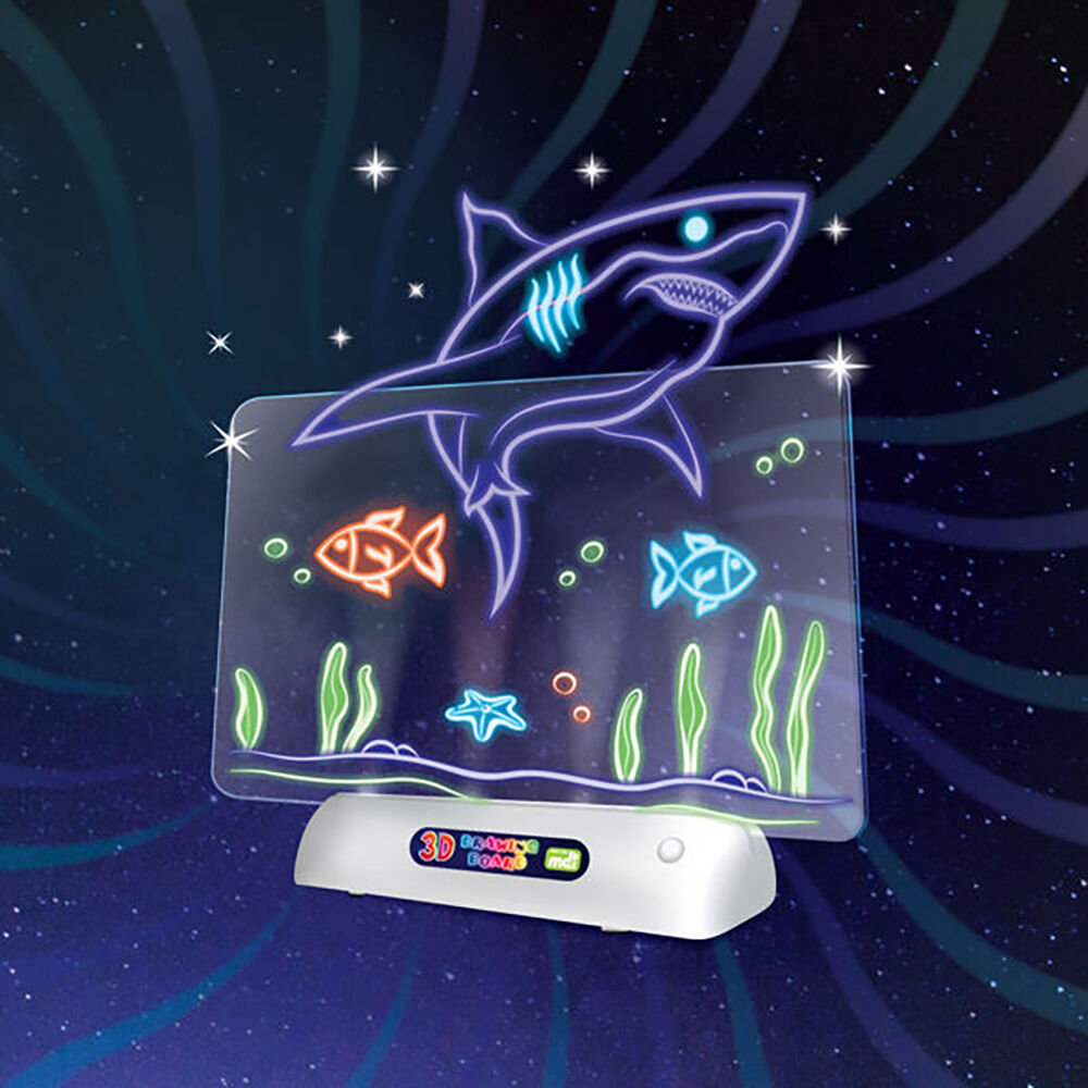 Lil Dreamers Illuminate 3D Drawing Board Art Set Fluoro Drawing Kit Aqua 6y+ — image 2