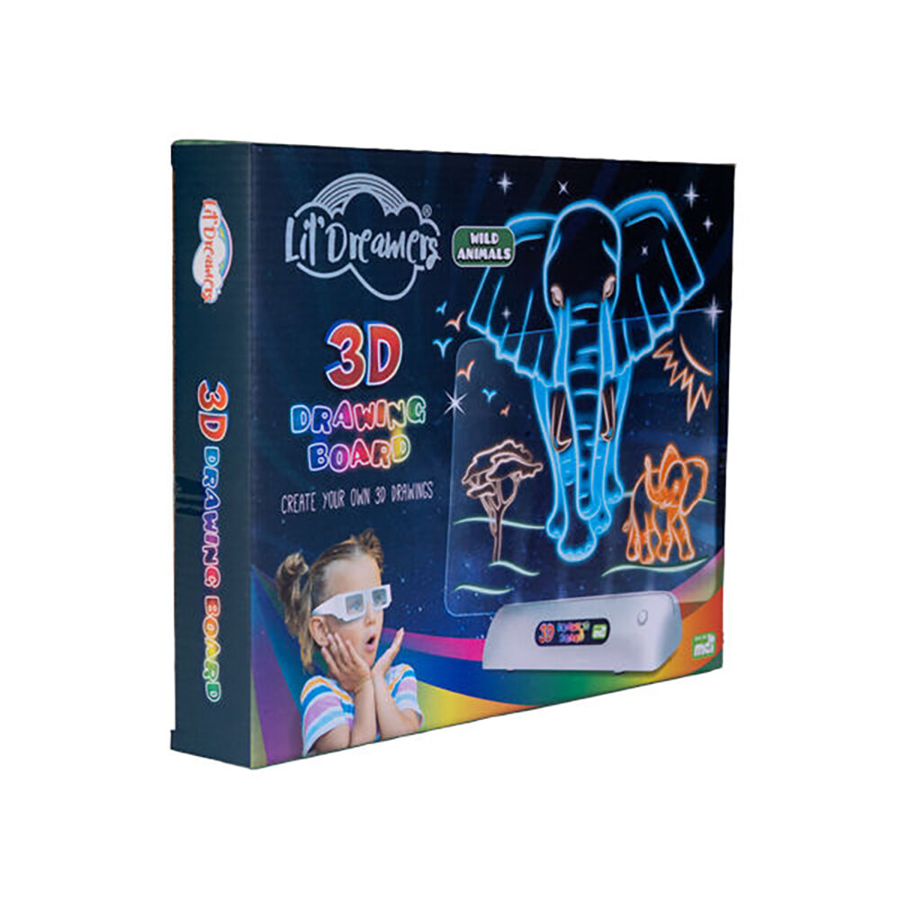 Lil Dreamers Illuminate 3D Drawing Board Art Set Drawing Kit Wild Animals 6+ — image 4