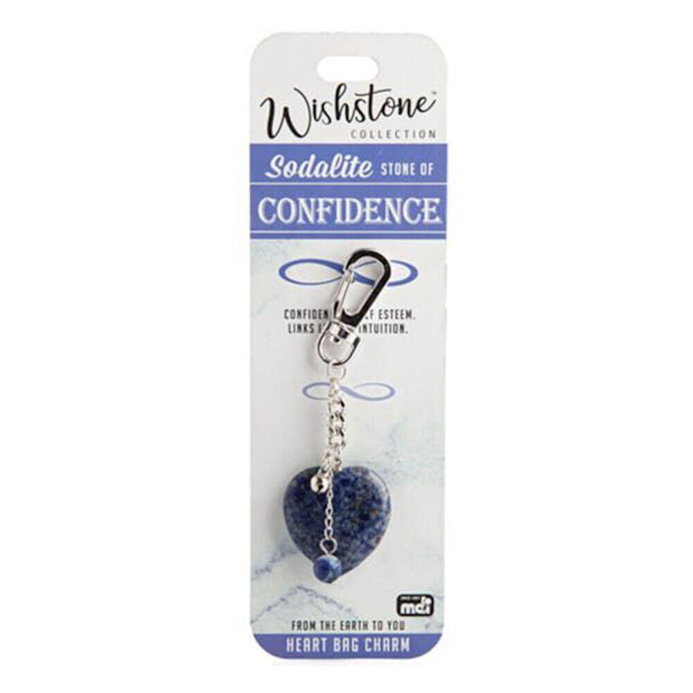 Wishstone Keychain Sodalite Heart Bag Charm Women's Accessories Blue