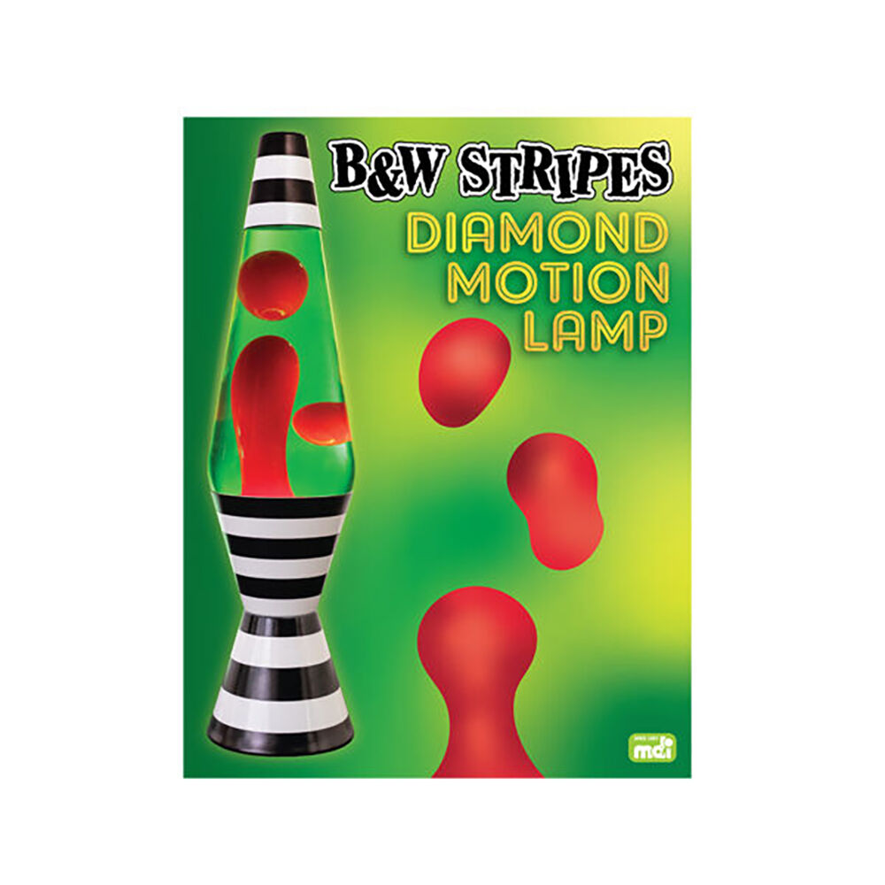 Mystical Worlds Diamond Motion Lamp Light Bedside Tabletop Decor B&W Stripes — image 3