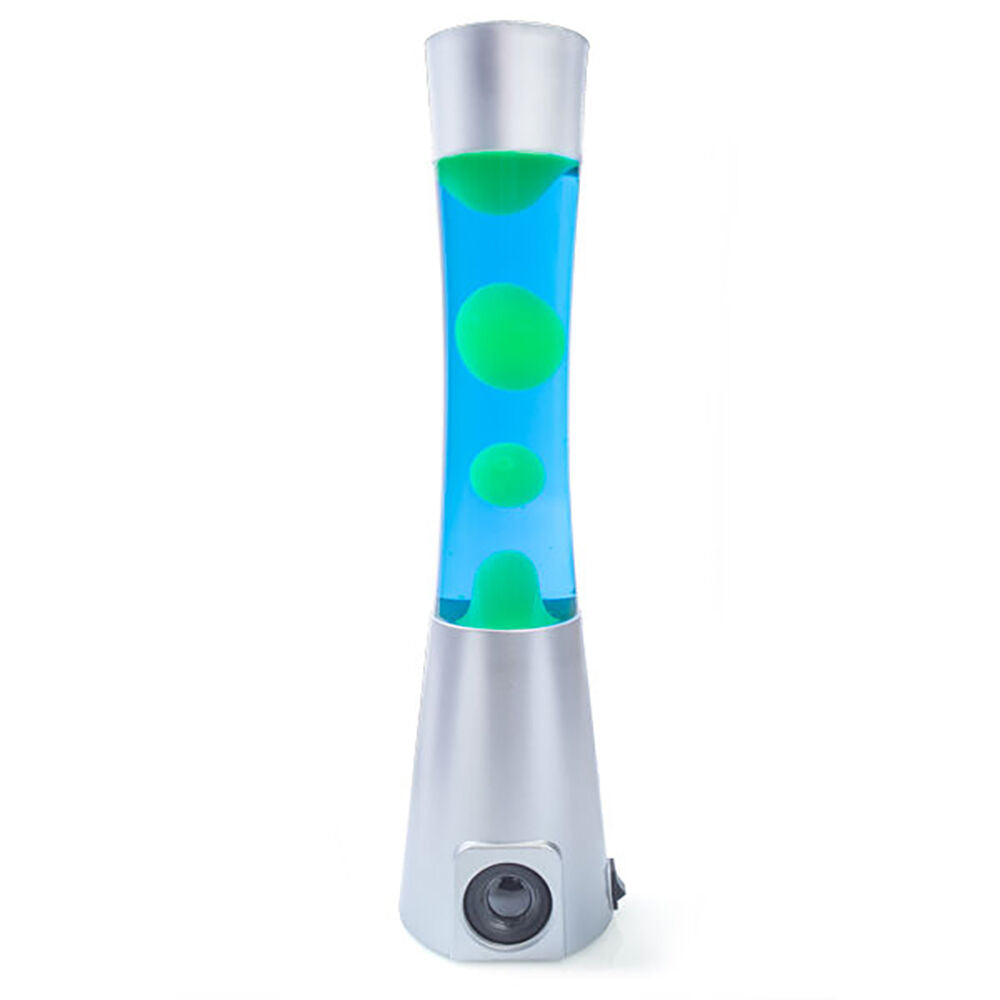 Art + Tech Motion Lava Lamp 40cm Silver/Blue LED Light Bluetooth Speaker