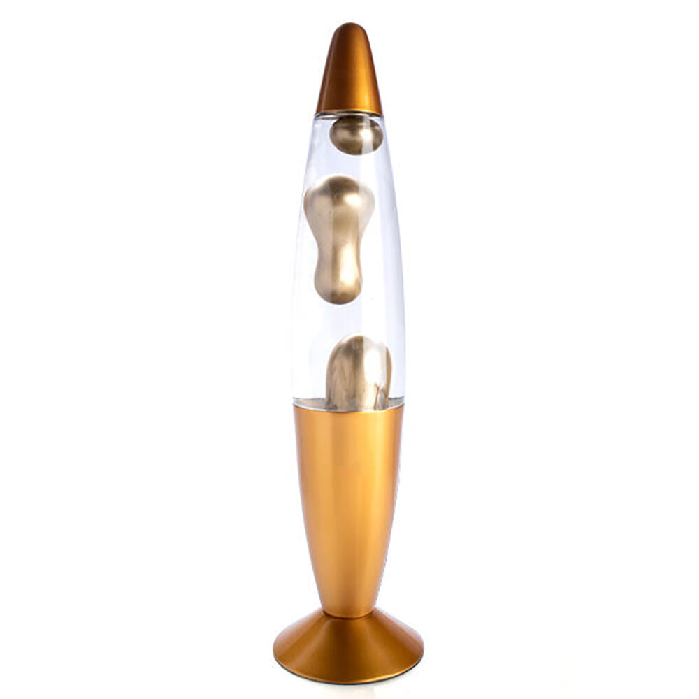 Mdi Metallic Motion Lava Lamp Home Decorative Mood Light Display 41cm — Gold