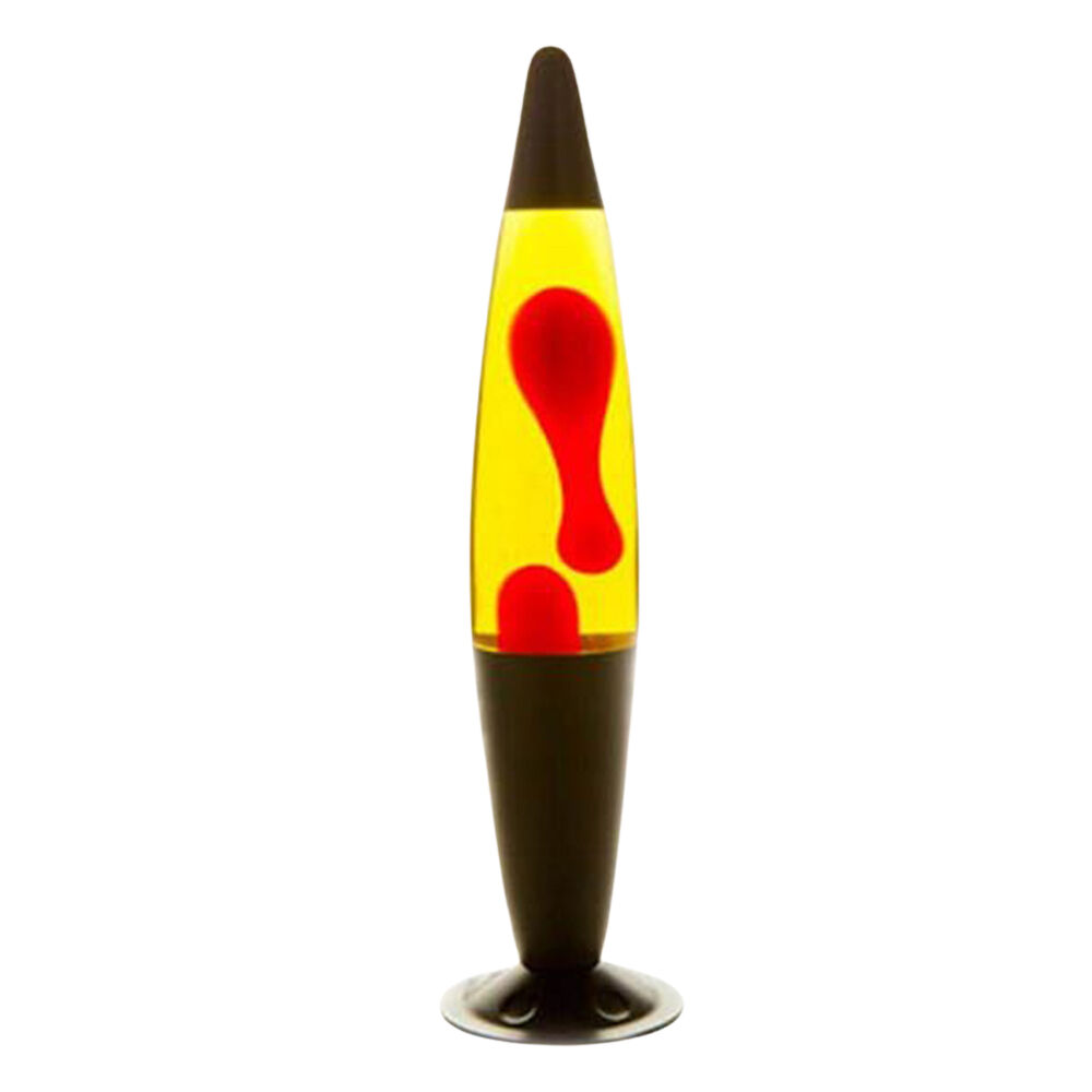 Mdi Black/Red/Yellow Peace Motion Lamp 10x41cm Lava Bedroom Night Light