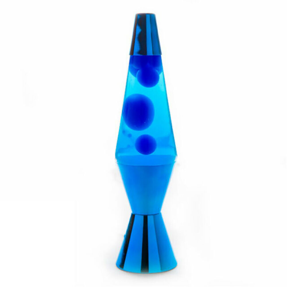 Mdi Metallic Motion Lava Lamp Decor Light Relaxing Display 9.2x36cm Blue