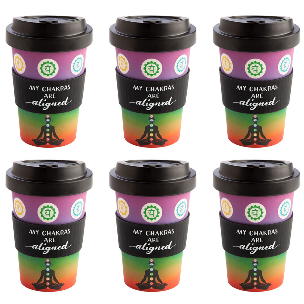 Eco-To-Go Bamboo 470ml Travel Coffee Cup/Mug 6.5x14.5cm Chakra (6 Pack)