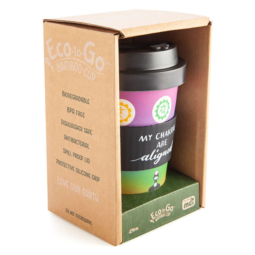 Eco-To-Go Bamboo 470ml Travel Coffee Cup/Mug 6.5x14.5cm Chakra (6 Pack) — image 5