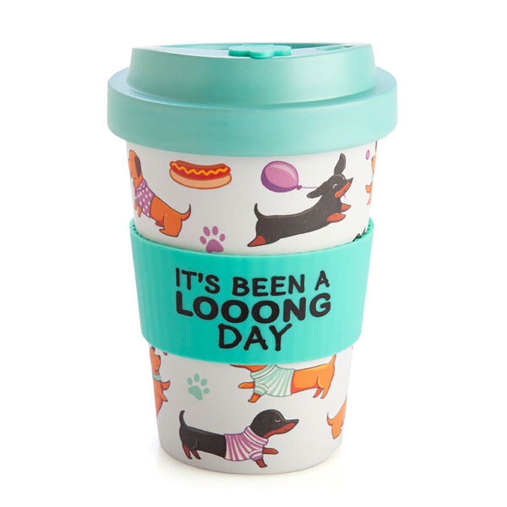 Eco-To-Go Bamboo 470ml Travel Coffee Cup/Mug 6.5x14.5cm Dachshund