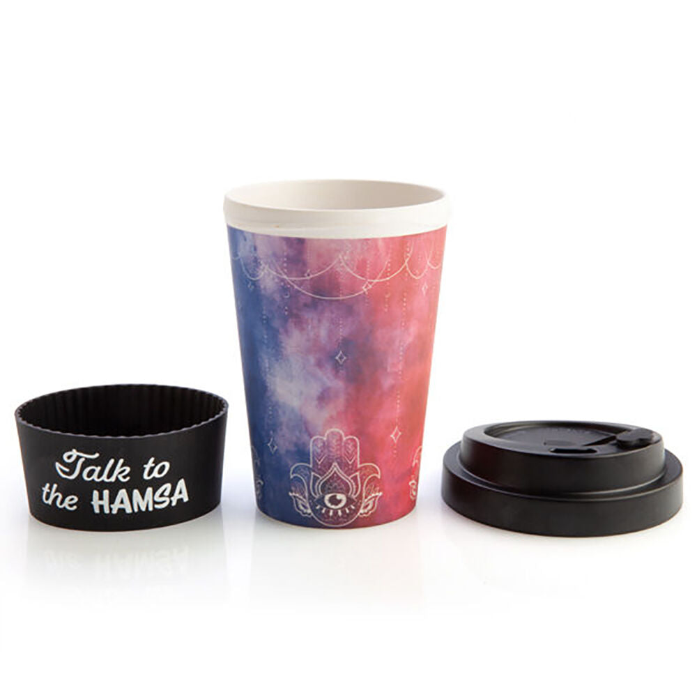 Eco-To-Go Bamboo 470ml Reusable Travel Coffee Cup 6.5x14.5cm Hamsa — image 2