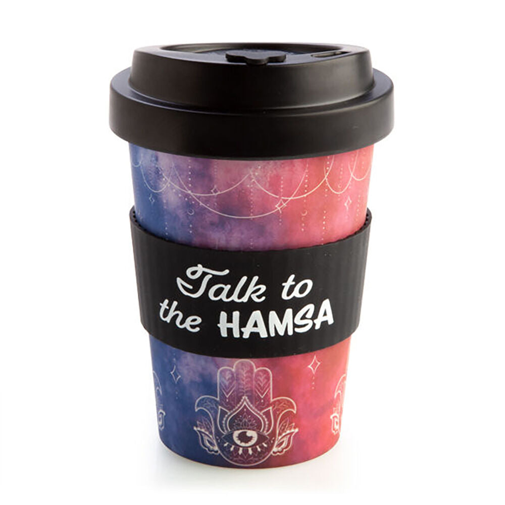 Eco-To-Go Bamboo 470ml Reusable Travel Coffee Cup 6.5x14.5cm Hamsa