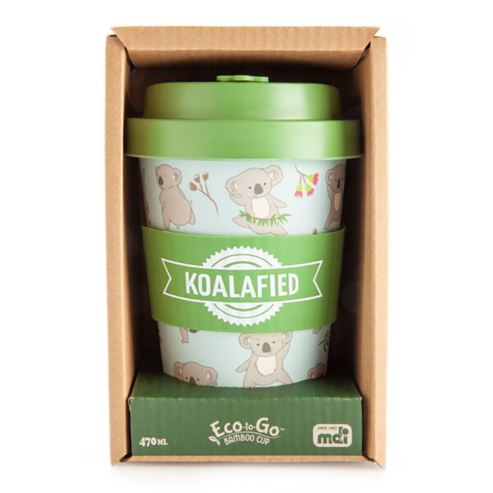 Outback Mates Eco-To-Go Bamboo 470ml Travel Coffee Cup/Mug 6.5x14.5cm Koala — image 3