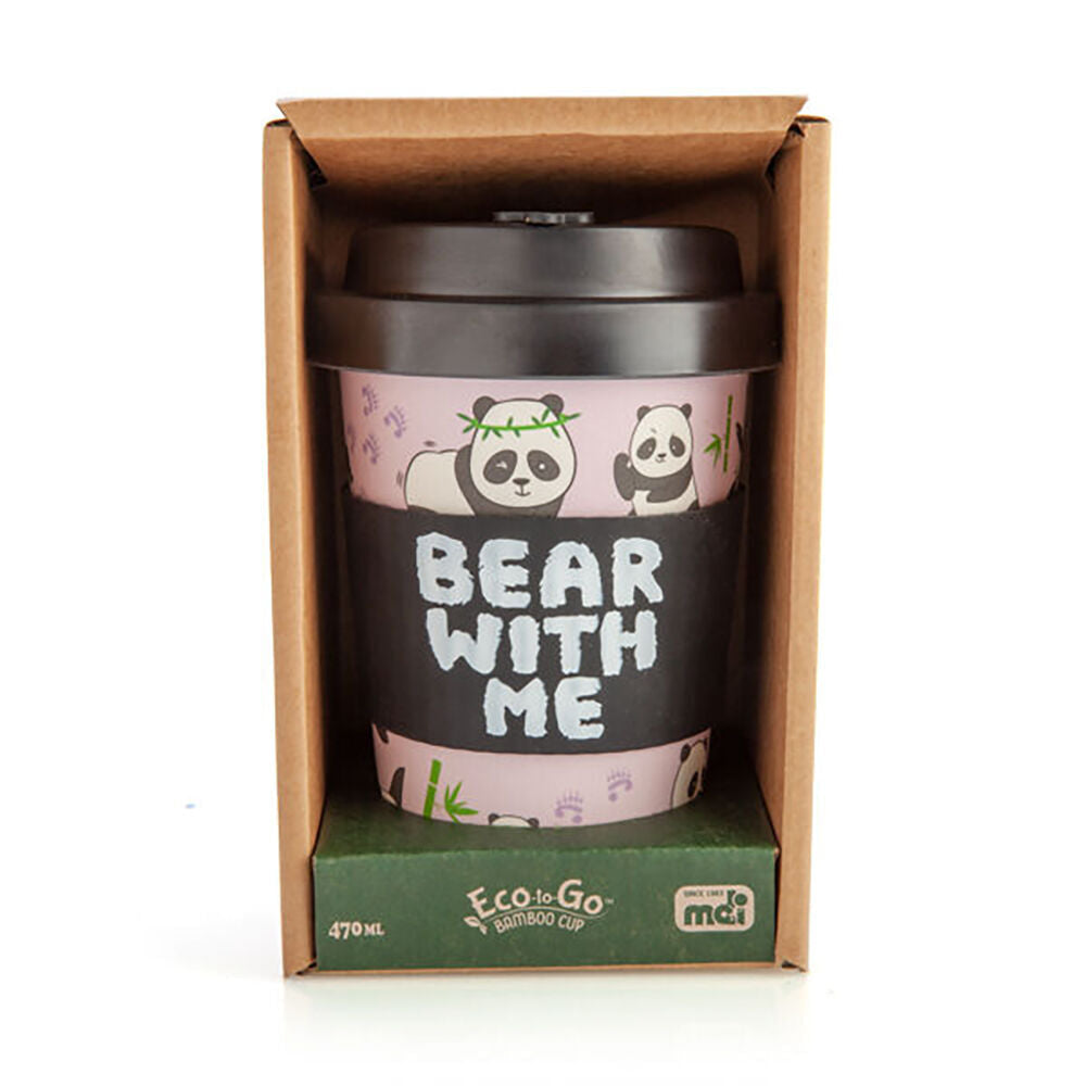 Panda Kingdom Eco-To-Go Bamboo 470ml Travel Coffee Cup/Mug 6.5x14.5cm Panda (2 Pack) — image 4