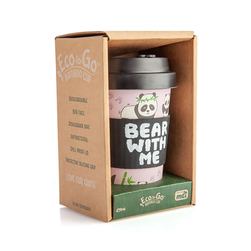 Panda Kingdom Eco-To-Go Bamboo 470ml Travel Coffee Cup/Mug 6.5x14.5cm Panda (2 Pack) — image 5