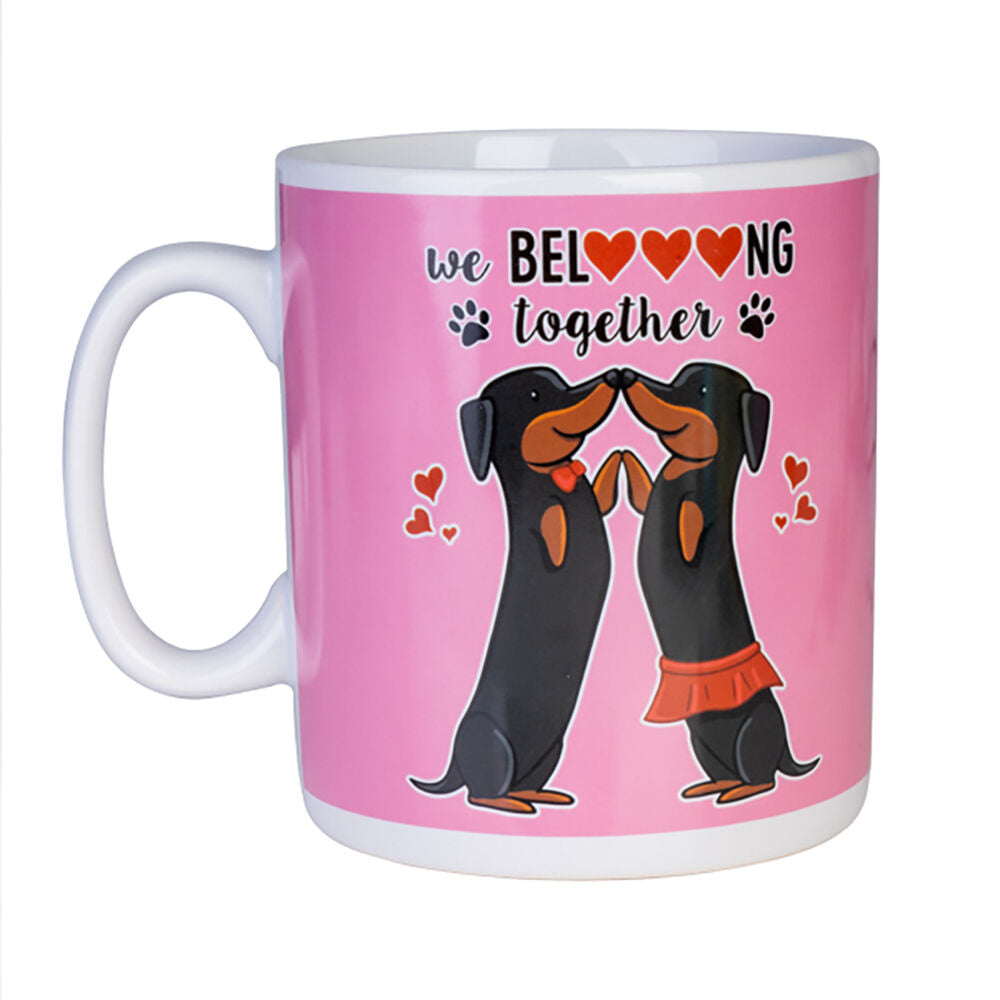 Mdi Giant Mug Dachshund Valentine Home/Kitchen Drinkware Coffee Mug Pink — image 2
