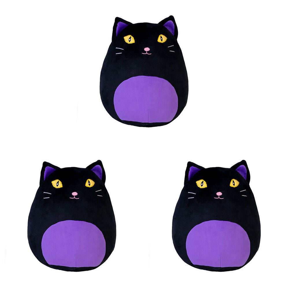 Smooshos Pal Squishy Super Soft Velour Plushie Kids Toy 22x16x22cm Black Cat (3 Pack)