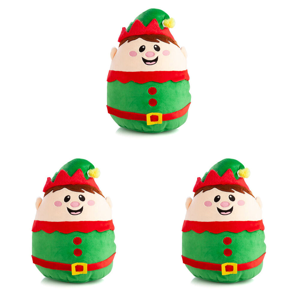 Smooshos Pal Squishy Velour Plushie Kids Toy 22x16x22cm Christmas Elf (3 Pack)