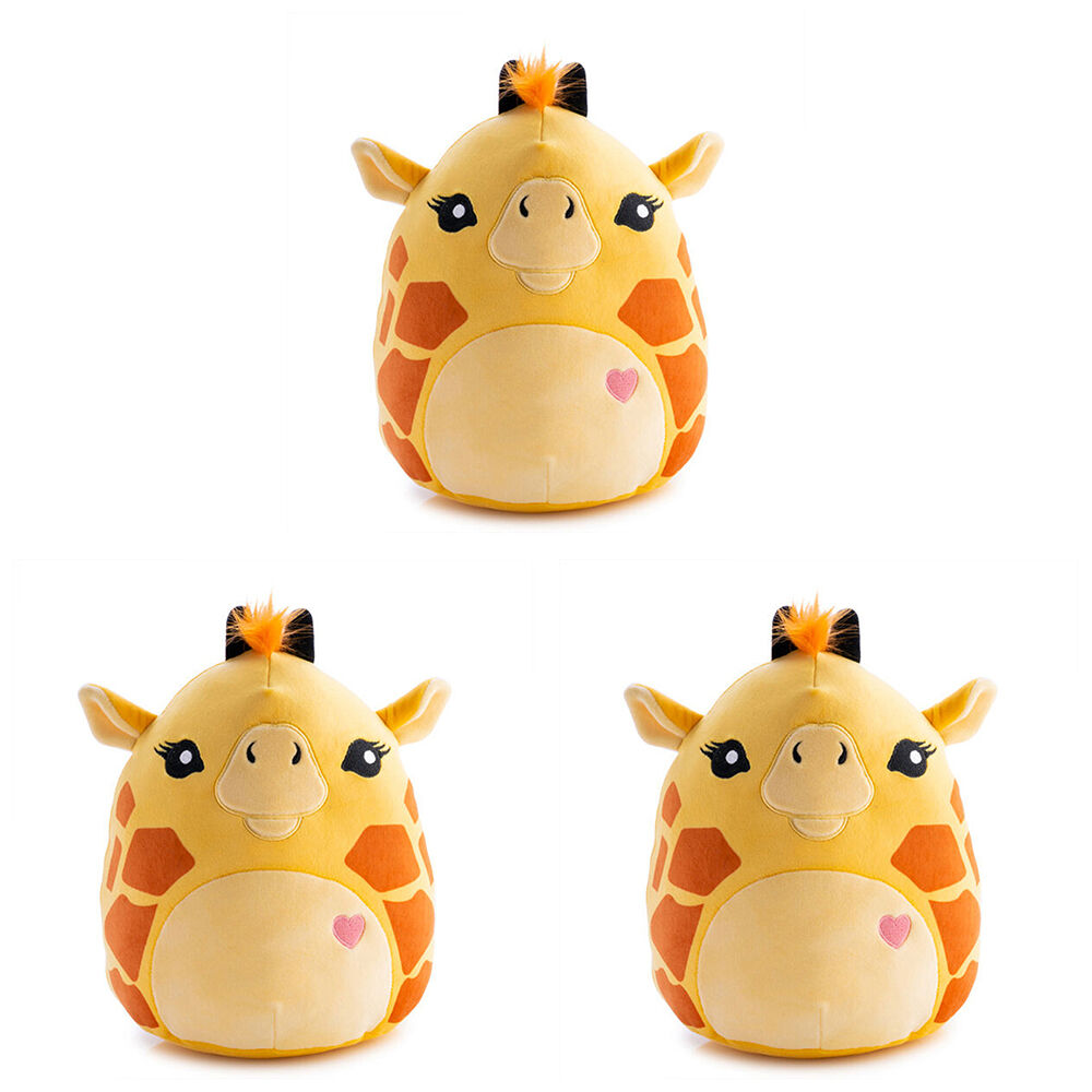 Smooshos Pal Squishy Super Soft Velour Plushie Kids Toy 22x16x22cm Giraffe (3 Pack)
