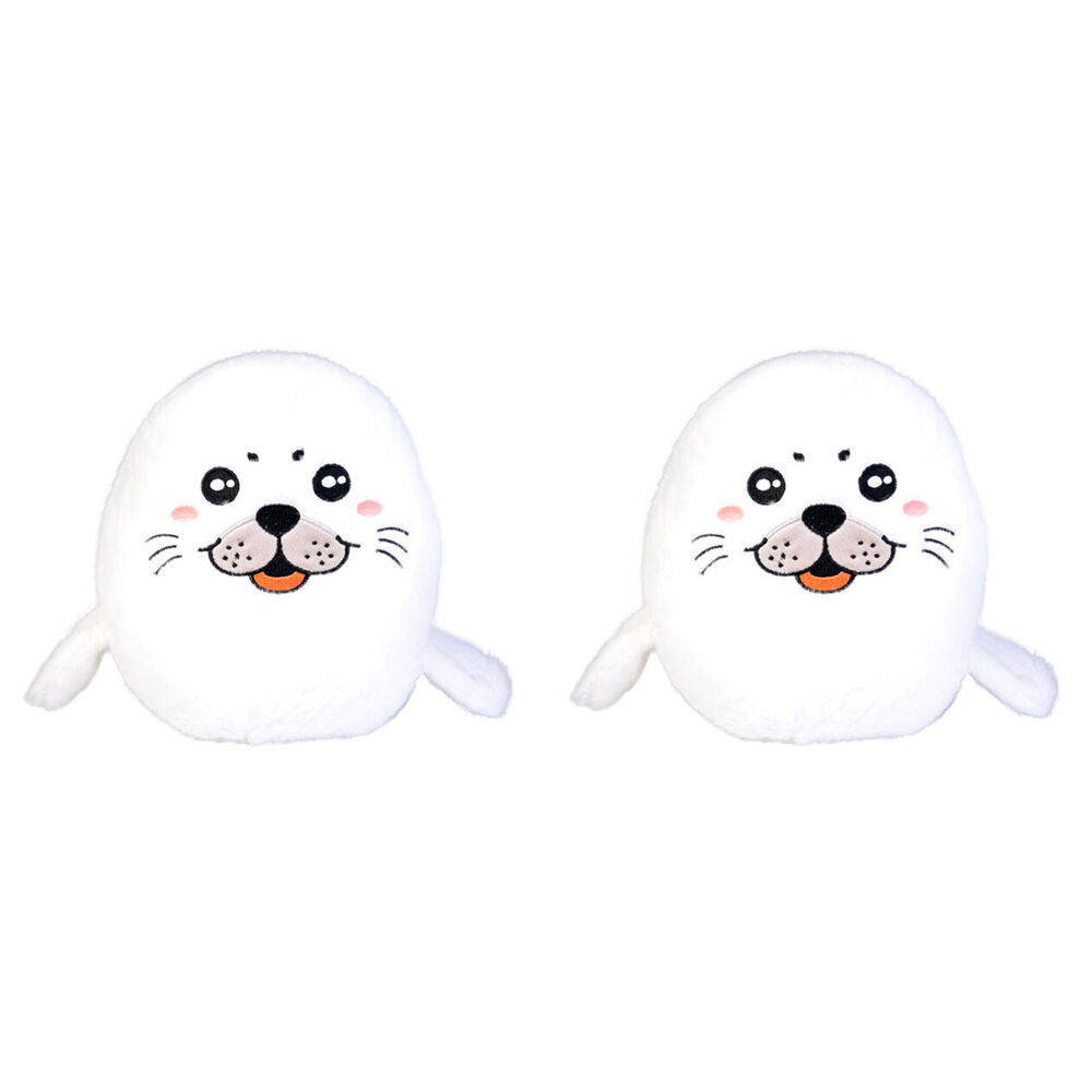 Smooshos Pal Squishy Velour Plushie Kids Toy 22x16x22cm Harp Seal Pup (2 Pack)