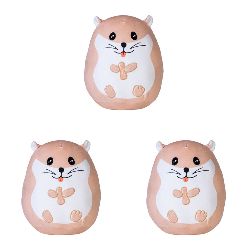 Smooshos Pal Squishy Super Soft Velour Plushie Kids Toy 22x16x22cm Hamster (3 Pack)