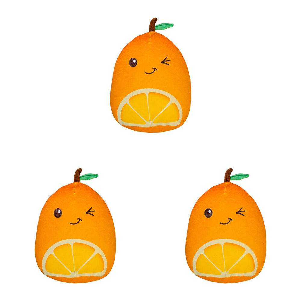 Smooshos Pal Squishy Velour Plushie Kids Toy 22x16x22cm Orange Fruit (3 Pack)