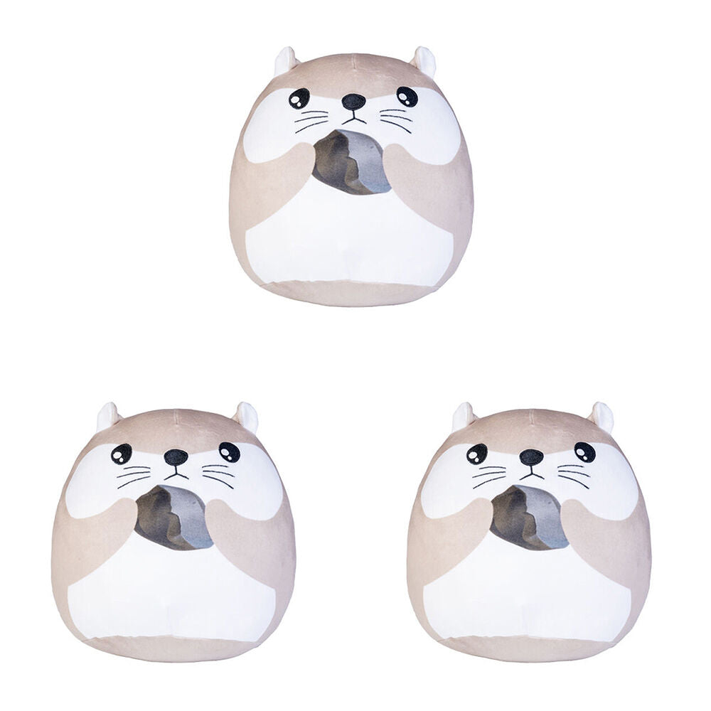 Smooshos Pal Squishy Super Soft Velour Plushie Kids Toy 22x16x22cm Otter (3 Pack)