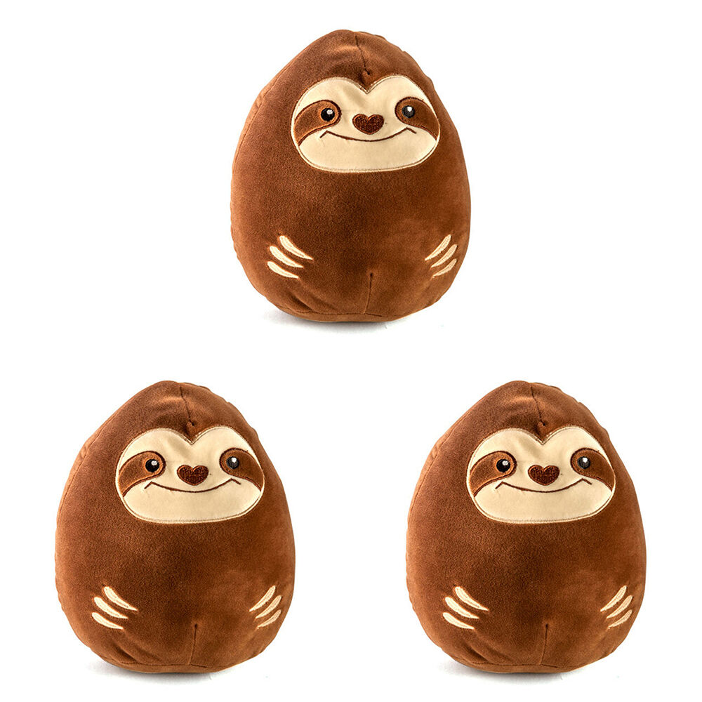Smooshos Pal Squishy Soft Velour Plushie Kids Toy 22x16x22cm Sloth Lounge (3 Pack)