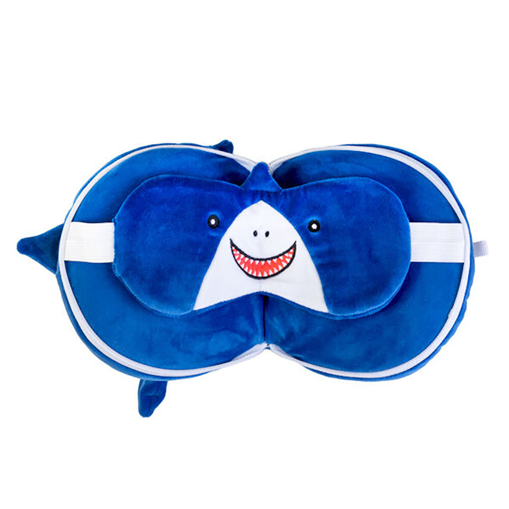 Smooshos Shark 17x15cm Neck Pillow Pal Travel 2-in-1 Eye Mask Blue — image 3