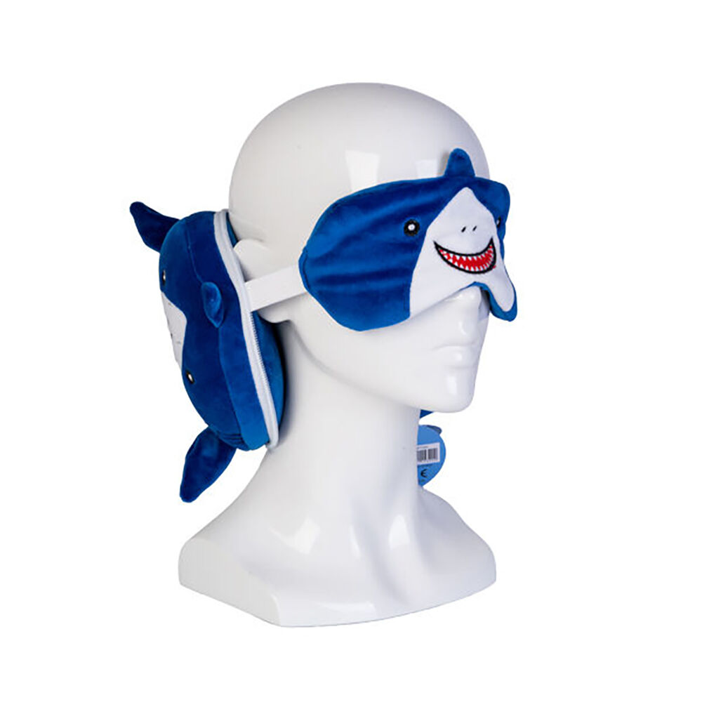 Smooshos Shark 17x15cm Neck Pillow Pal Travel 2-in-1 Eye Mask Blue — image 4