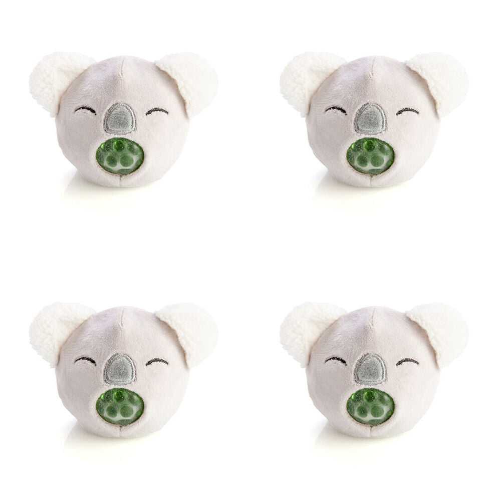 PBJ Plush Ball Jellies Squishy Filled Childrens Toy 8x8x8cm Koala Bear (4 Pack)