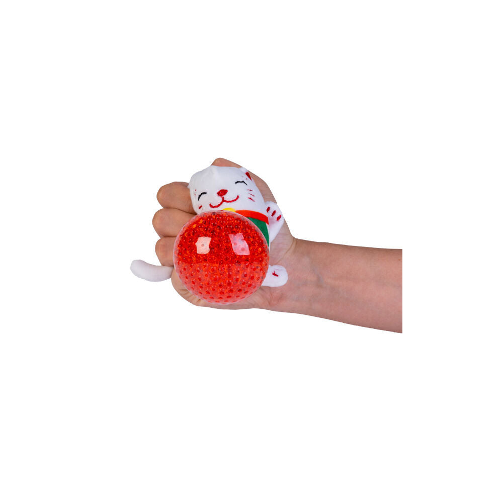 PBJ 8x8x8cm Lucky Cat Plush Ball Jellies Squishy Filled Childrens Toy — image 2