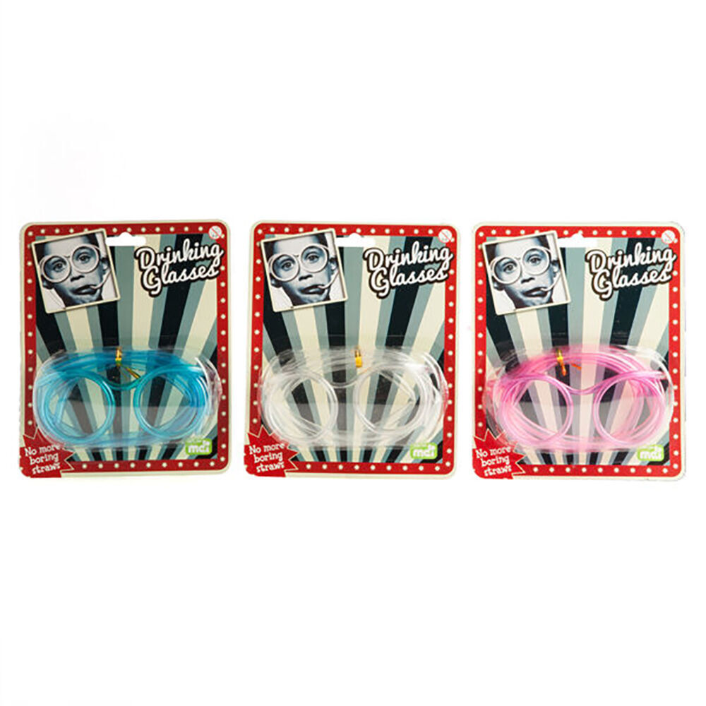 Mdi Drinking Glasses Novelty Straw Goggles Party Accessory 13x9cm Assorted — image 2