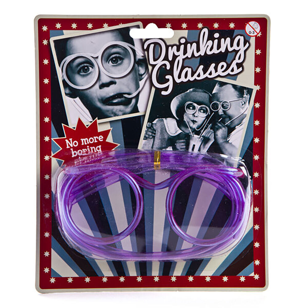 Mdi Drinking Glasses Novelty Straw Goggles Party Accessory 13x9cm Assorted — image 4