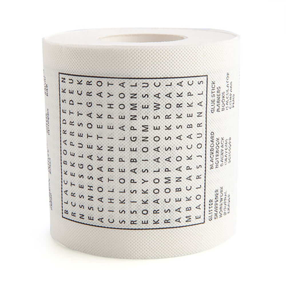 Mdi Toilet & Bathroom Paper Tissue Roll Word Search Puzzle Design 3ply (6 Pack) — image 5