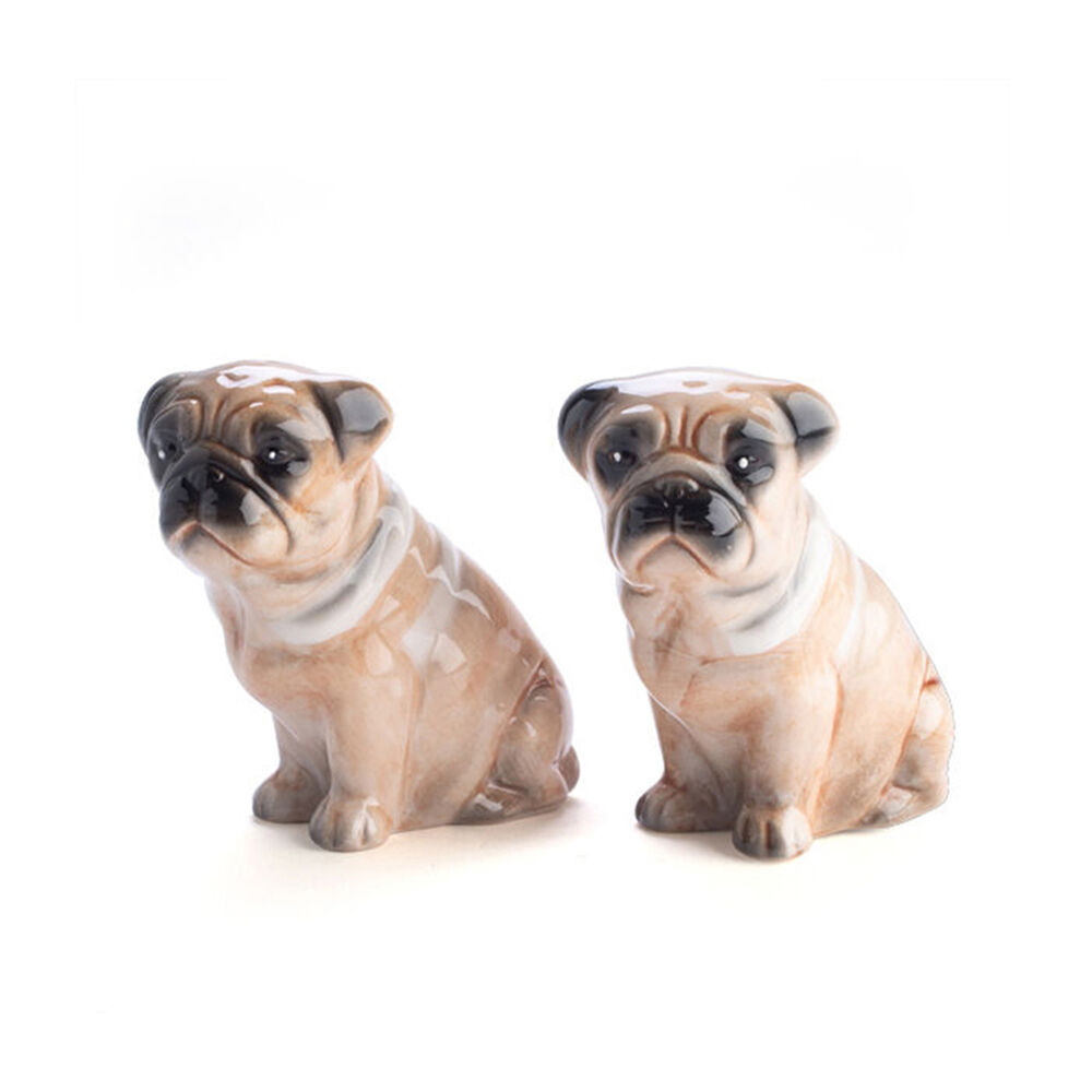 Flavour Mates 3D Salt & Pepper Spice Shaker Duo Set 4x8x8cm Pug Dogs Pair (2 Pieces)