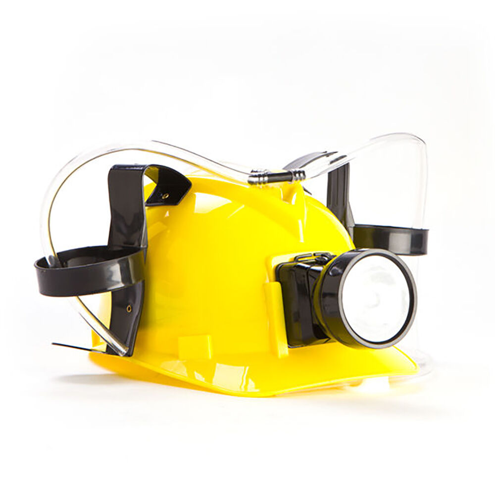 Mdi Drinking Hat Beer Helmet Drink Dispenser Miner w/ Light 30x31cm Yellow — image 3