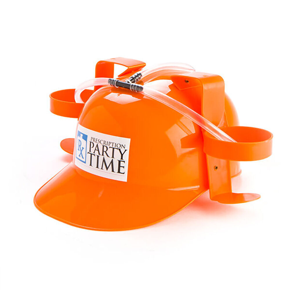 Mdi Drinking Hat Beer Helmet Drink Dispenser Prescription 31x27cm Orange (2 Pack) — image 7