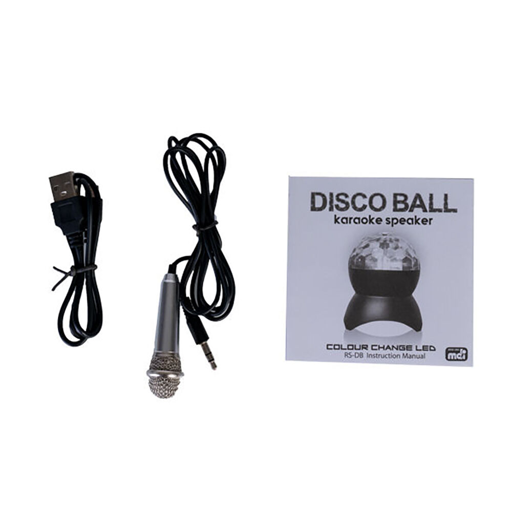 Art + Tech Disco Ball Karaoke LED Party Wireless Speaker 11x13.2cm Black — image 3
