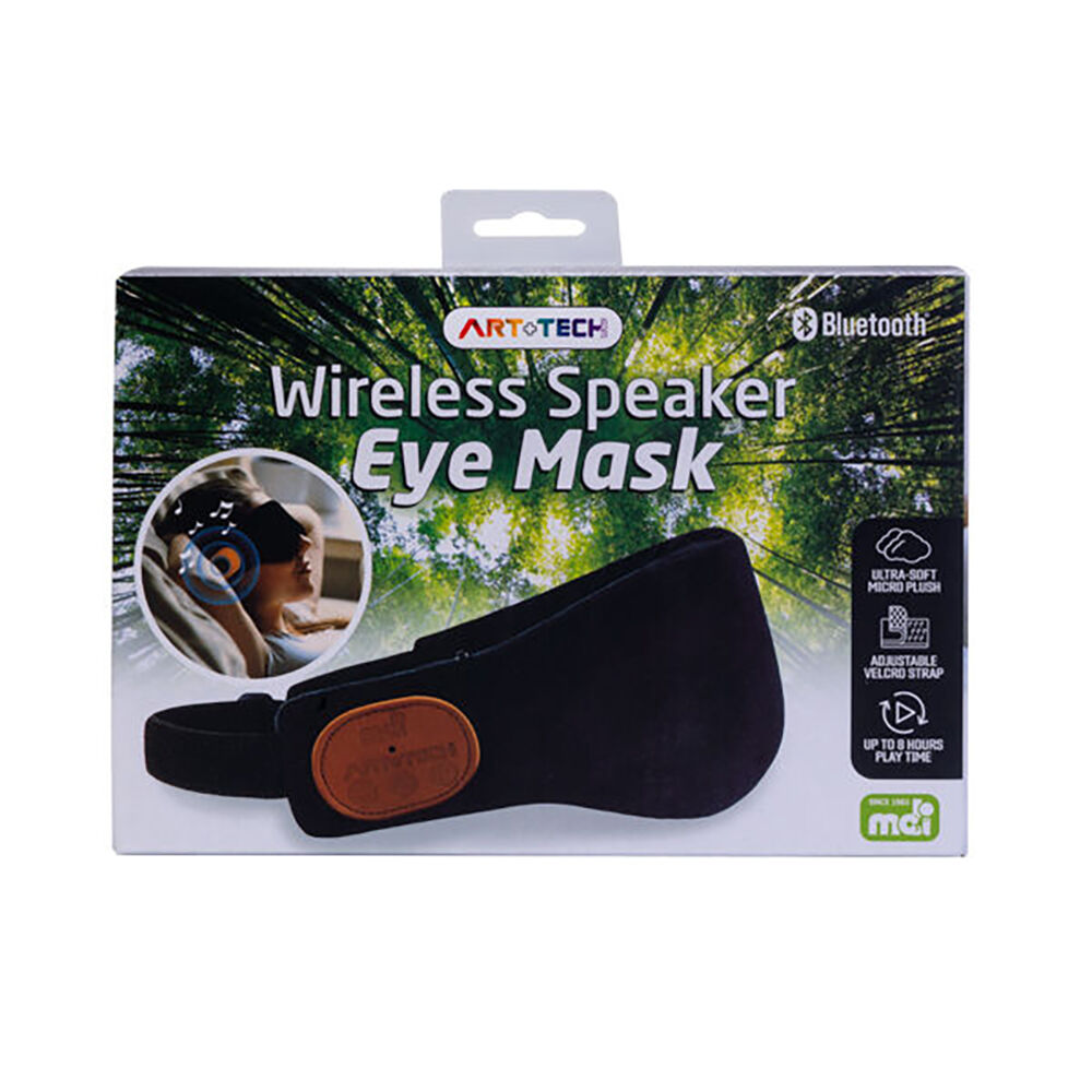 Art + Tech Bluetooth Wireless Speaker/Audio Soft Eye Mask 40.5x1cm Black — image 6