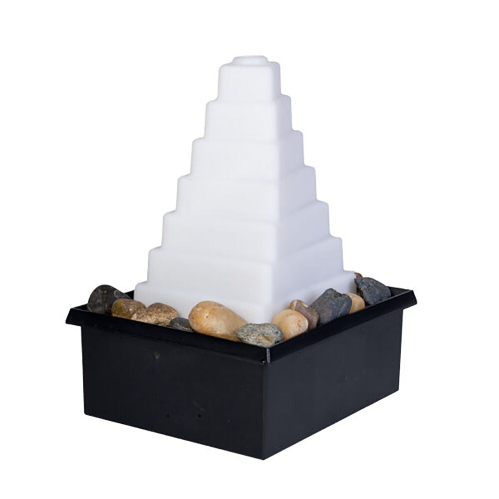 Mdi LED Fountain Pyramid Rocks Tabletop Water Light Feature Decor15.3cm — image 3