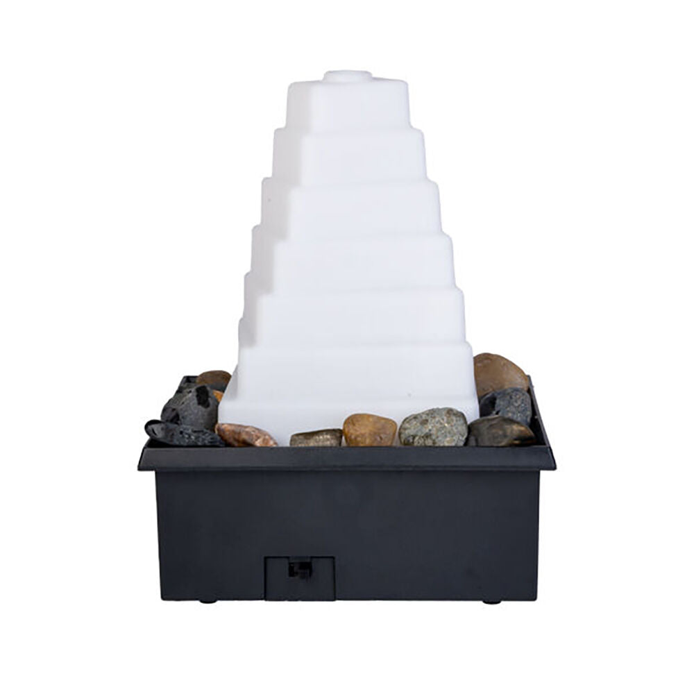 Mdi LED Fountain Pyramid Rocks Tabletop Water Light Feature Decor15.3cm — image 5
