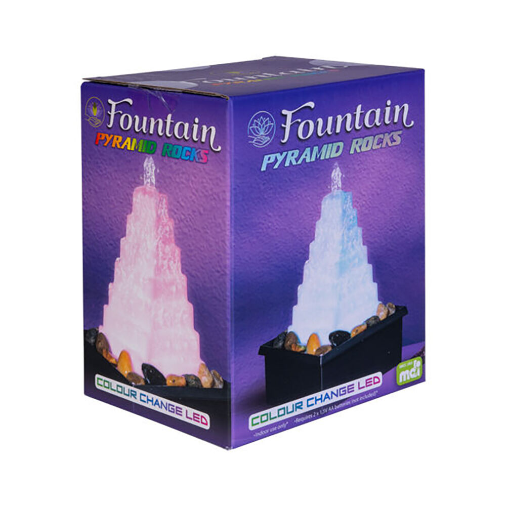 Mdi LED Fountain Pyramid Rocks Tabletop Water Light Feature Decor15.3cm — image 6