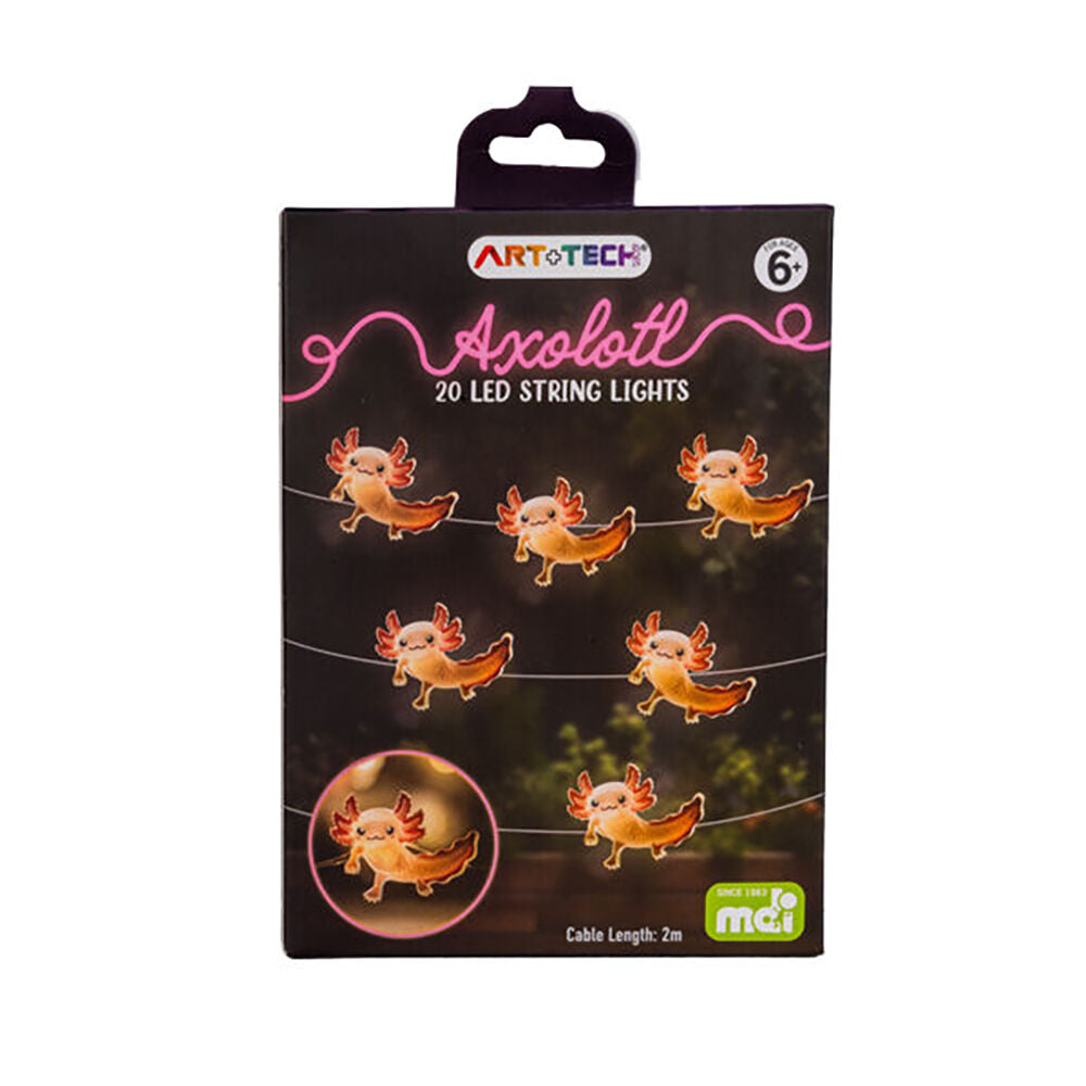 Art + Tech LED String Light 23.8x3.5cm Axolotl Fun Night Decor Accent Lamp