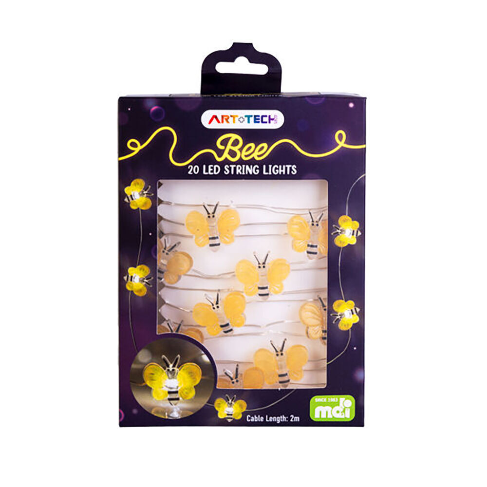 Art + Tech LED String Light Bee Themed Room Decor Party Lighting 23.8x3.5cm (3 Pack) — image 2