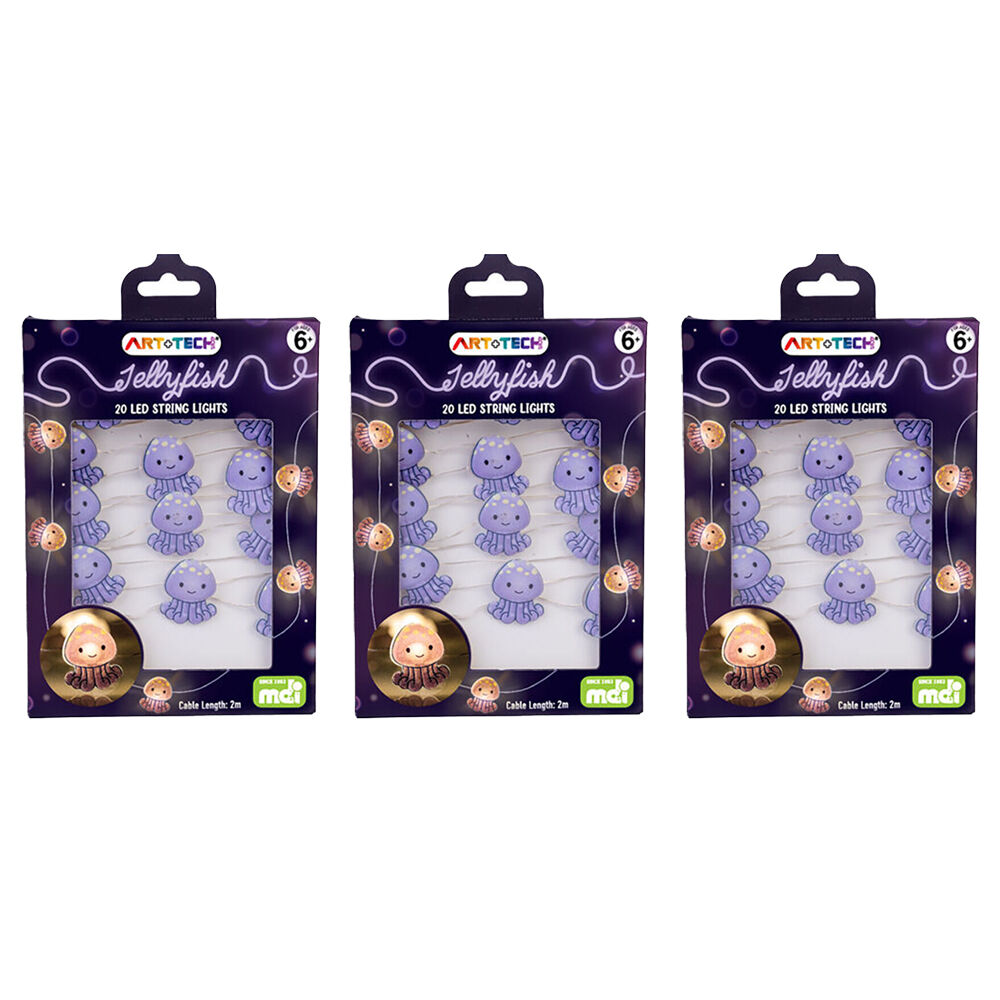 Art + Tech LED String Light Jellyfish Ocean Theme Decor Lighting 23.8x3.5cm (3 Pack)