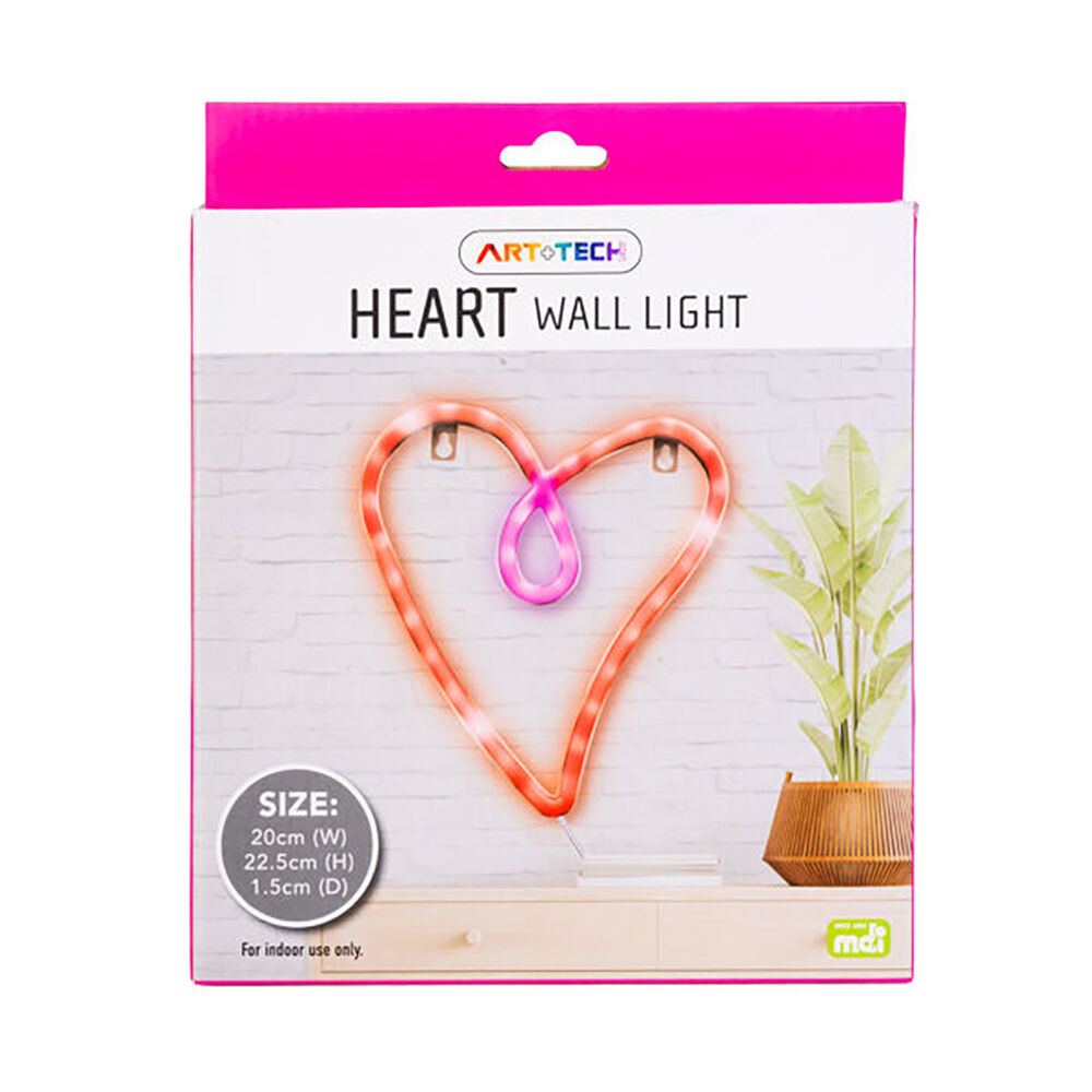 Art + Tech LED Wall Light Heart Romantic Home Accent Night Light 20x22.5cm (2 Pack) — image 6