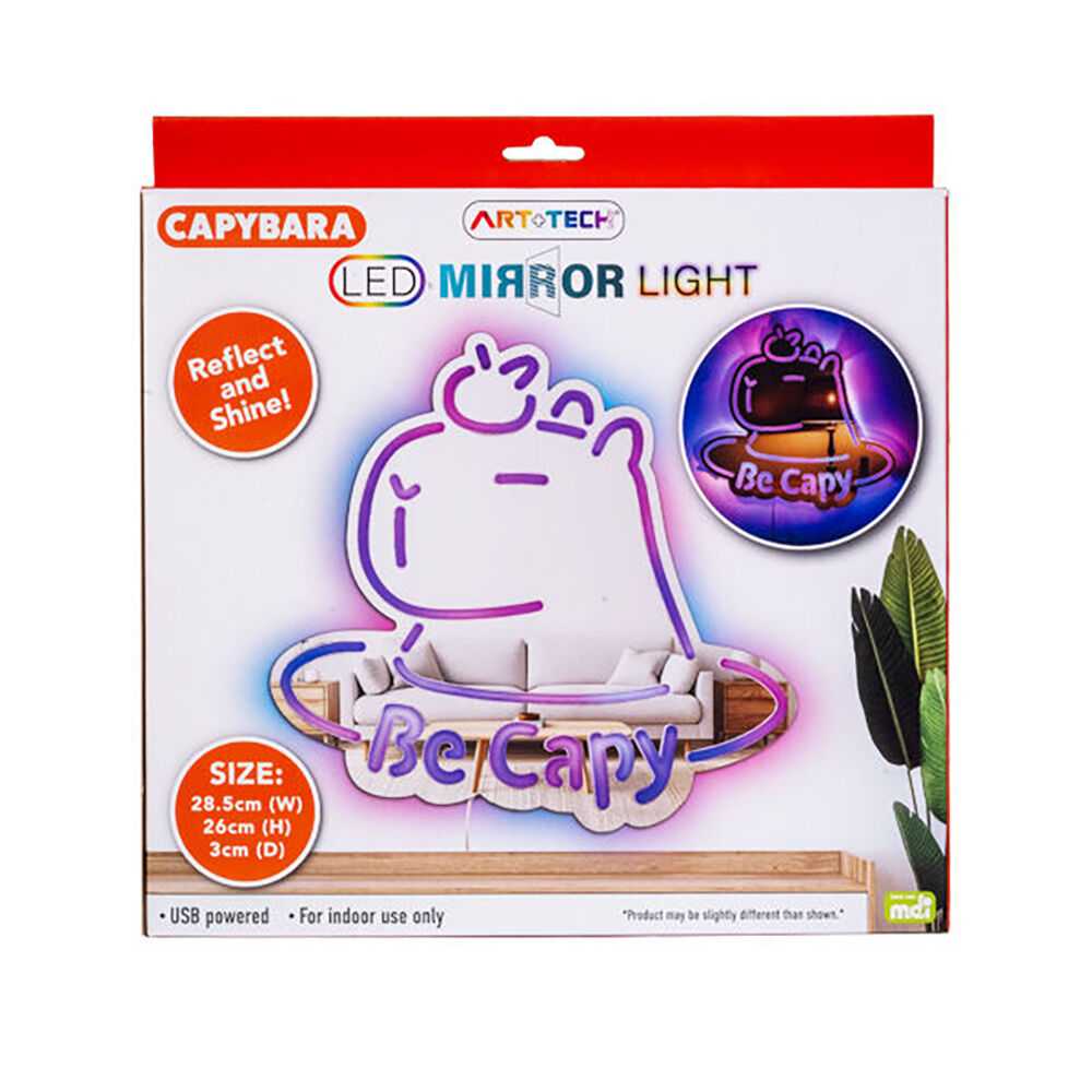 Art + Tech LED Mirror Wall Light Capybara Animal Home Decoration 28.5x3cm — image 4