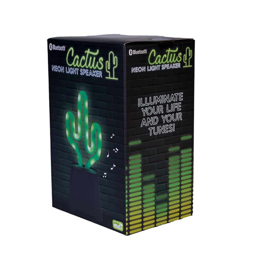 Art + Tech Neon Light Speaker Cactus Fun LED Bluetooth Mini 8.9x18.1cm Green — image 5
